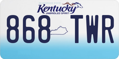 KY license plate 868TWR