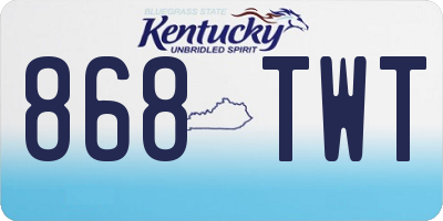 KY license plate 868TWT