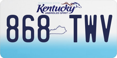 KY license plate 868TWV