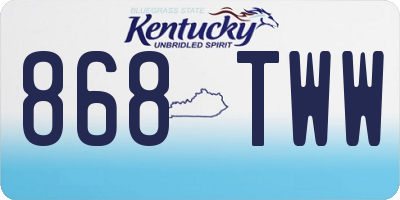 KY license plate 868TWW