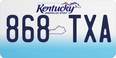 KY license plate 868TXA