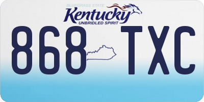 KY license plate 868TXC