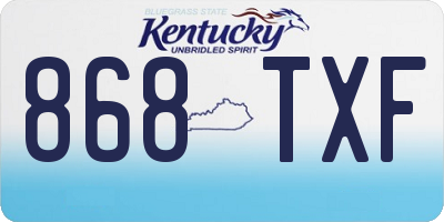 KY license plate 868TXF