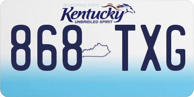 KY license plate 868TXG
