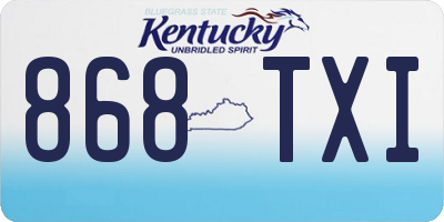 KY license plate 868TXI
