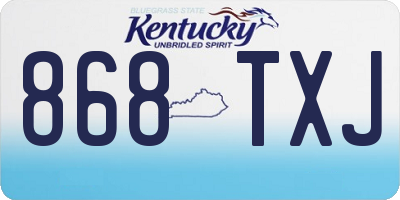 KY license plate 868TXJ