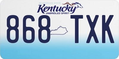 KY license plate 868TXK