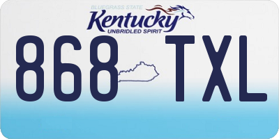 KY license plate 868TXL