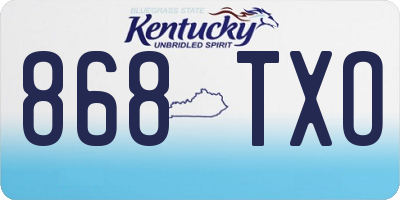 KY license plate 868TXO