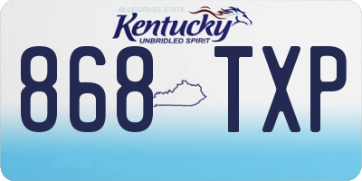 KY license plate 868TXP