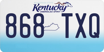 KY license plate 868TXQ