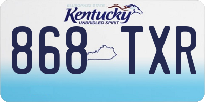 KY license plate 868TXR