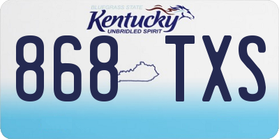 KY license plate 868TXS