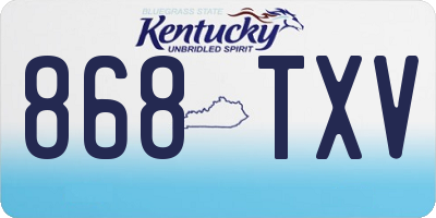 KY license plate 868TXV