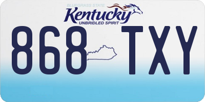 KY license plate 868TXY