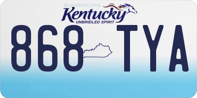 KY license plate 868TYA