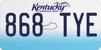 KY license plate 868TYE