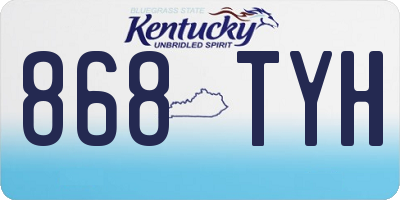 KY license plate 868TYH