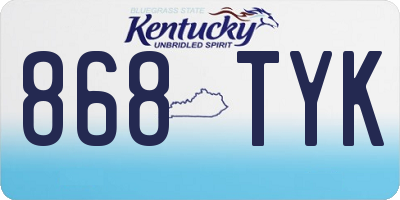 KY license plate 868TYK