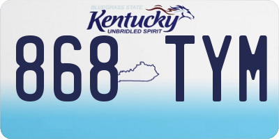 KY license plate 868TYM