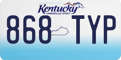 KY license plate 868TYP