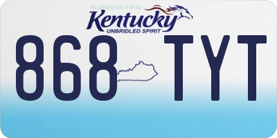KY license plate 868TYT