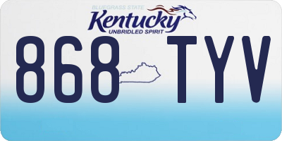 KY license plate 868TYV