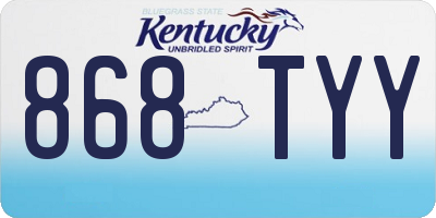 KY license plate 868TYY
