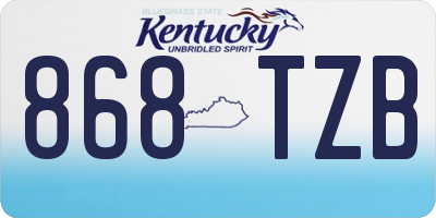 KY license plate 868TZB