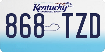 KY license plate 868TZD
