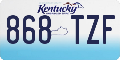 KY license plate 868TZF
