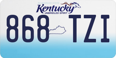 KY license plate 868TZI