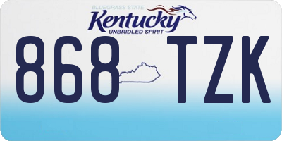 KY license plate 868TZK