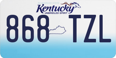 KY license plate 868TZL