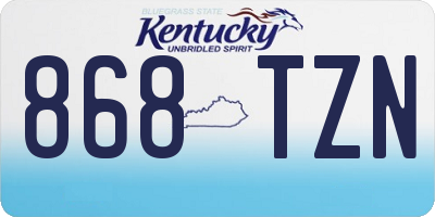 KY license plate 868TZN