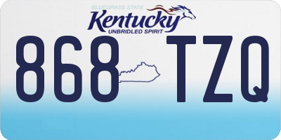 KY license plate 868TZQ