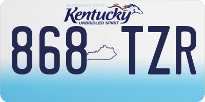 KY license plate 868TZR