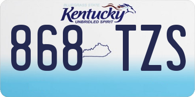 KY license plate 868TZS