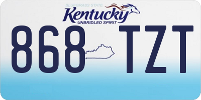 KY license plate 868TZT