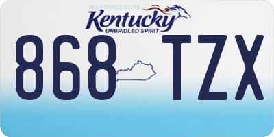 KY license plate 868TZX
