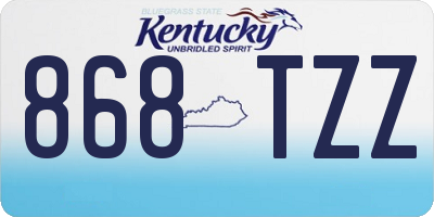 KY license plate 868TZZ