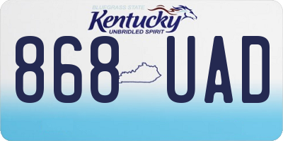KY license plate 868UAD