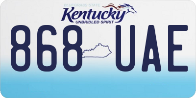 KY license plate 868UAE
