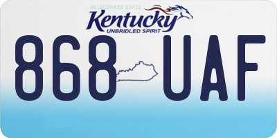 KY license plate 868UAF