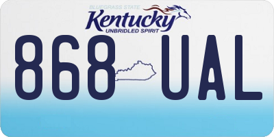 KY license plate 868UAL