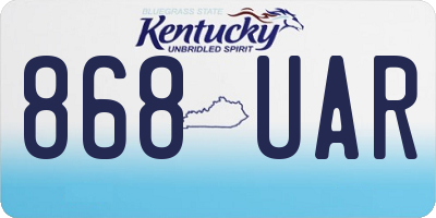 KY license plate 868UAR