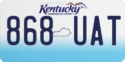 KY license plate 868UAT