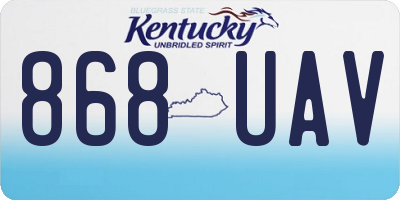 KY license plate 868UAV