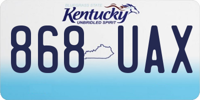 KY license plate 868UAX