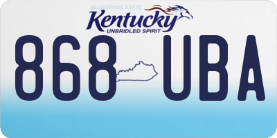 KY license plate 868UBA